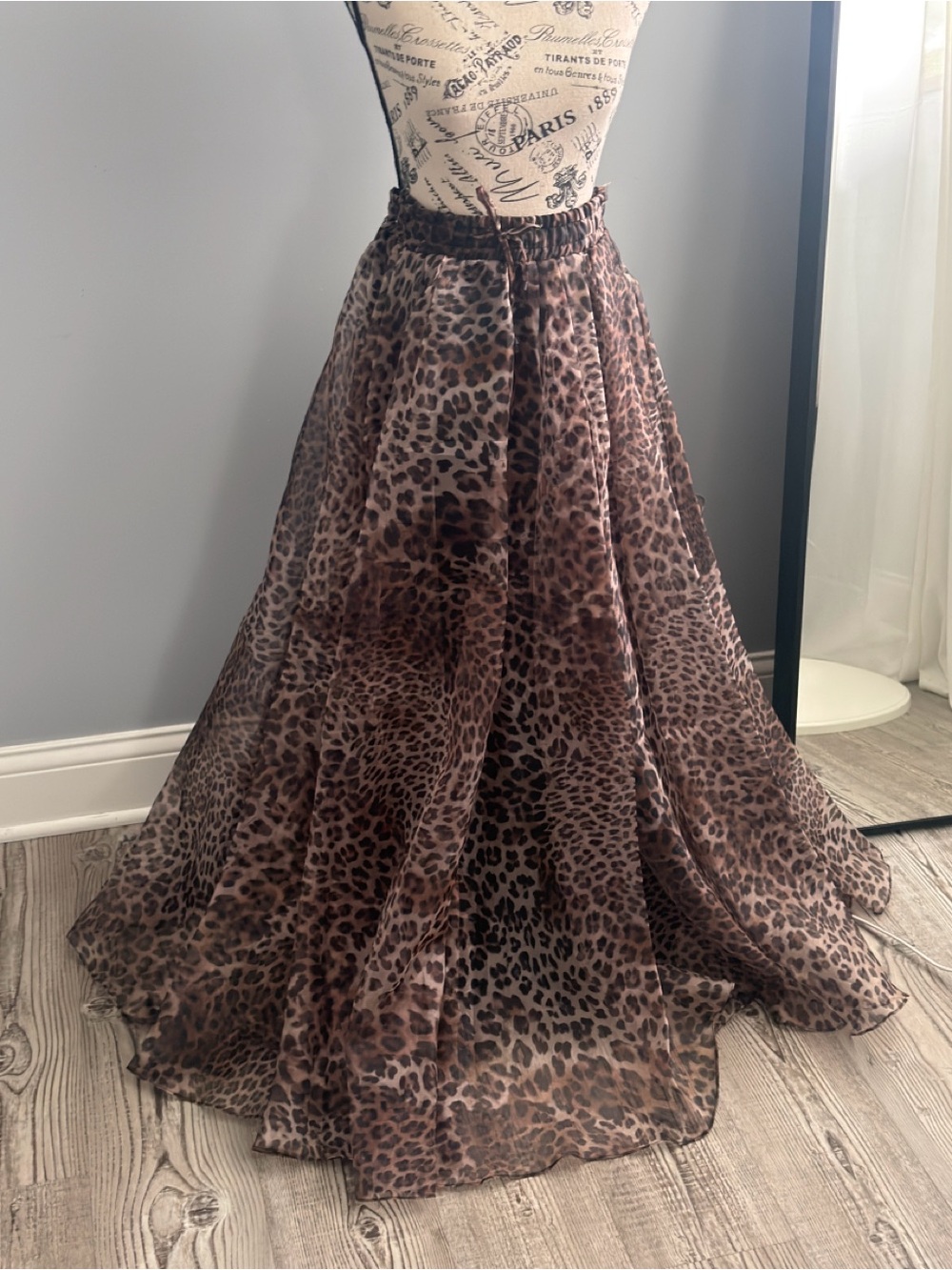 Leopard Print Maxi Skirt - Brown Animal Print